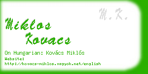miklos kovacs business card
