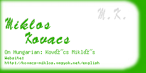 miklos kovacs business card